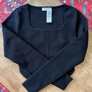 Babaton Sculpt Knit Bustier Long Sleeve Top NWT